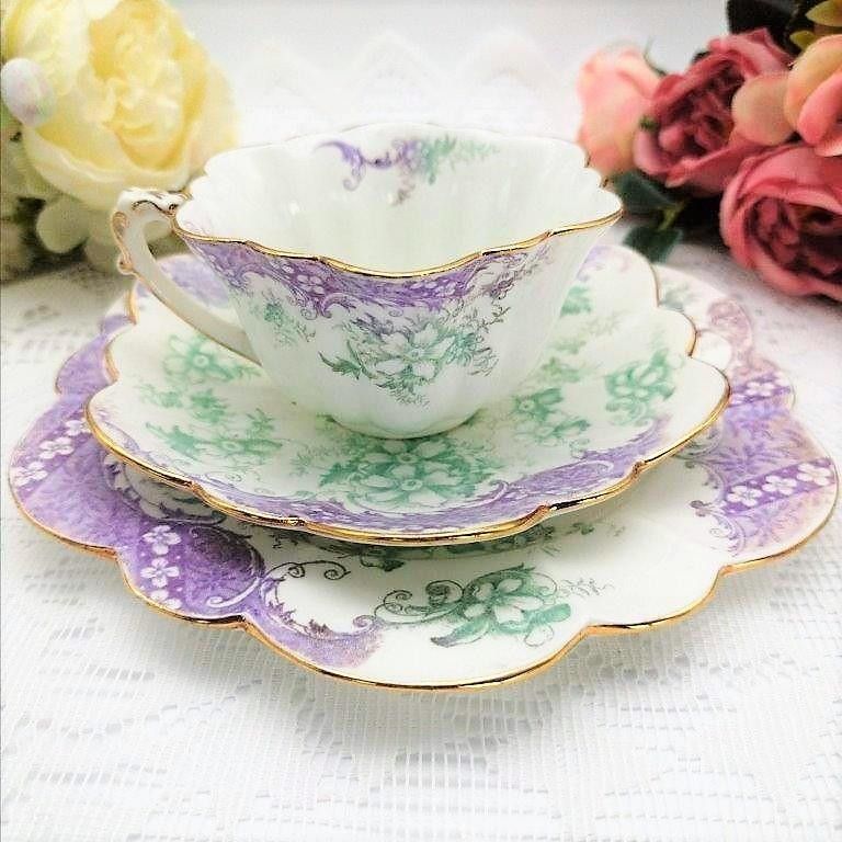 ワイルマン 素敵 エンパイアシェイプ シェリー トリオ カップ