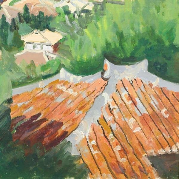 大嶺政寛 水彩画 沖縄風景（馬小屋） 大嶺政寛 水彩画 沖縄風景（馬小屋）