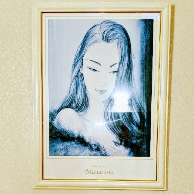 希少品】鶴田一郎 美人画 絵画 日本女性 額入り 年代物 保管品 骨董