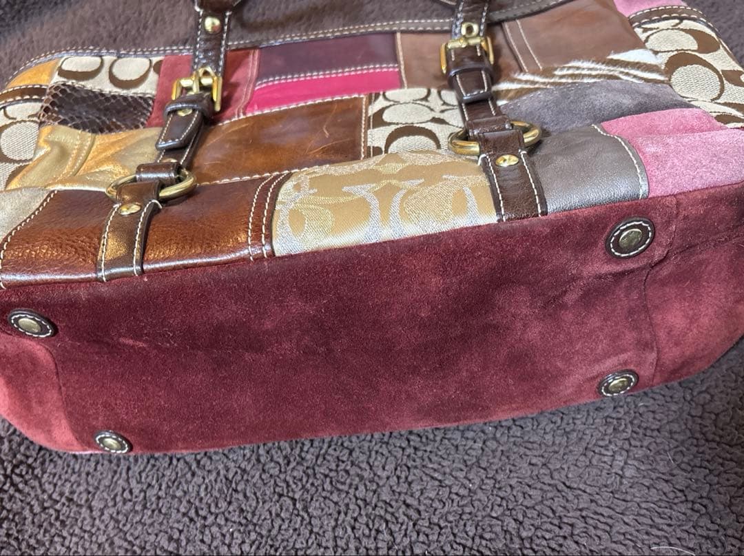 p*p様 COACH コーチ トートバッグ パッチワーク レザー キャンバス ス