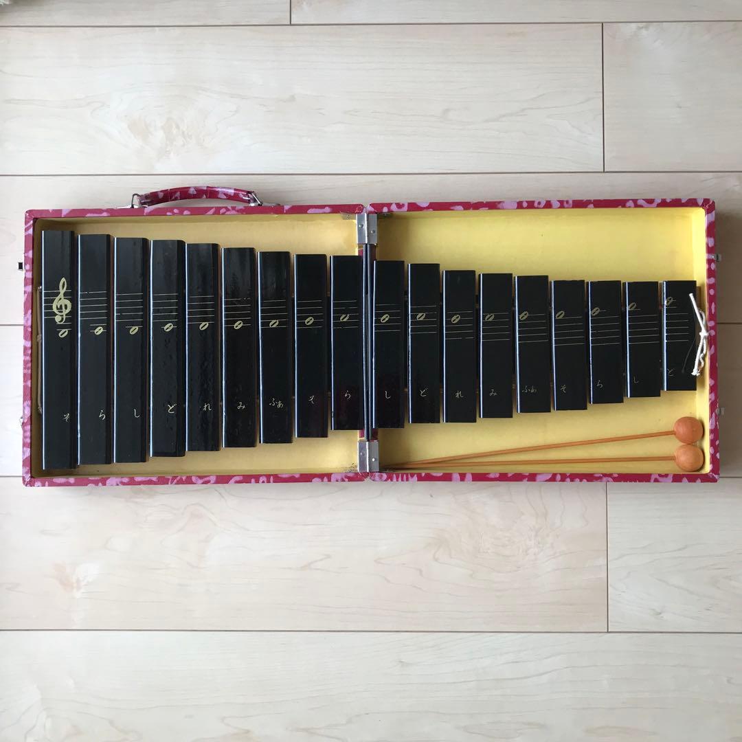 シロフォン　コンパクト木琴　木琴　木製　黒木琴 ケース付き　持ち運び木琴　楽器 シロフォン コンパクト木琴 木琴 木製 黒木琴 ケース付き 持ち運び木琴